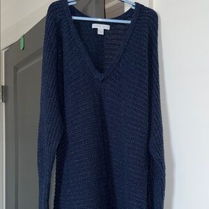 New York & Company Deep Blue V-Neck Sweater